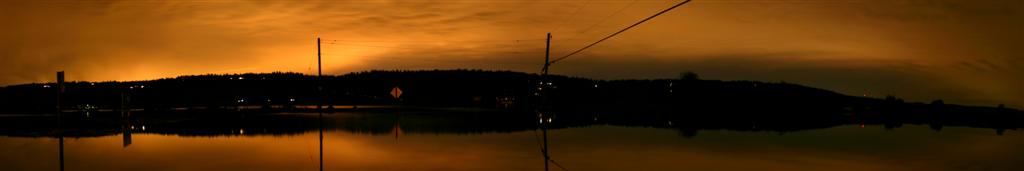 December 2004 Novelty Flats Flood Sunset Panorama