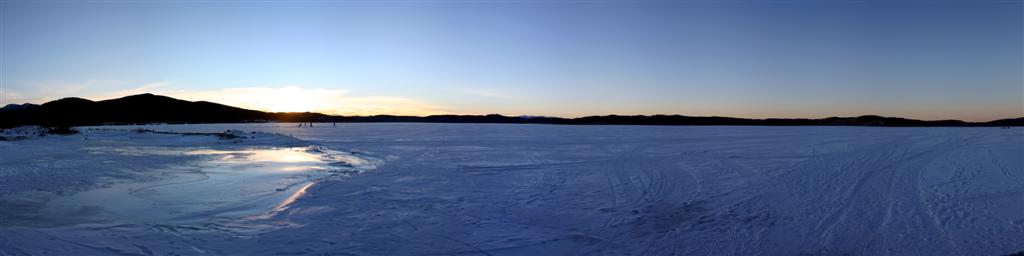 Family Ice Fishing on Georgetown Lake Panorama