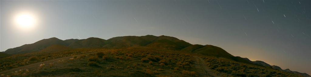 Singatse Peak Moonset Panorama